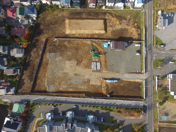 七飯町道営住宅新築外構工事（大中山団地A）着工